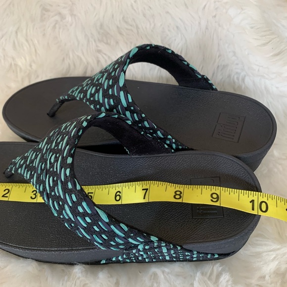 FITFLOP LULU GEO-Webbing aqua blue sandals in size 8.5 NIB NWT - Picture 7 of 9